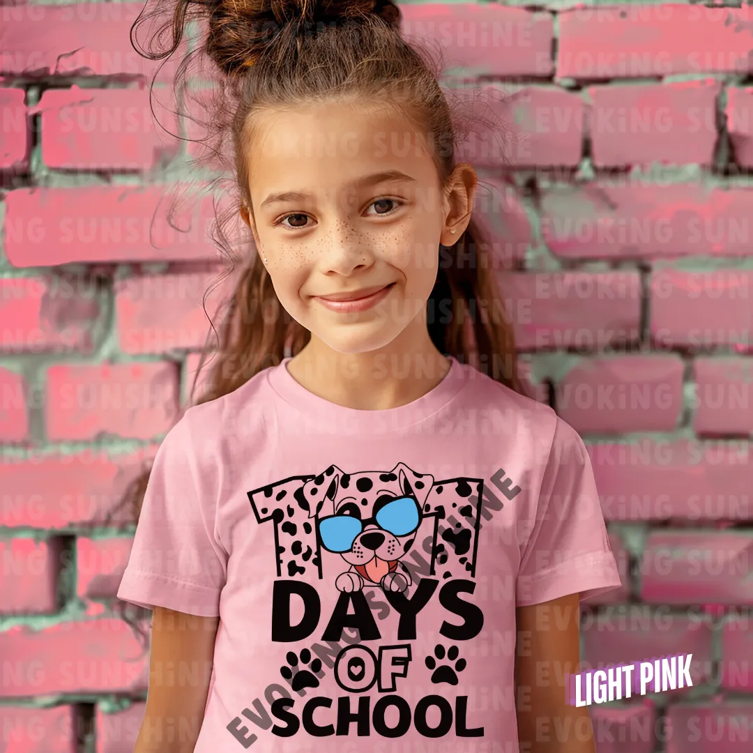 101 Days of School Shirt  Celebrate Milestones in Style! - Dalmation - Kids Heavy Cotton Tee