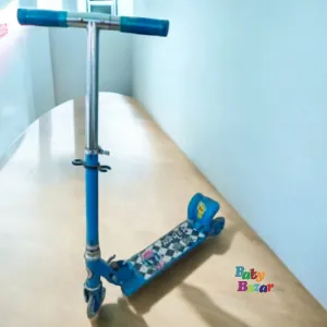 3 Wheel Folding And Adjustable Scooty With Light For Kids - Blue