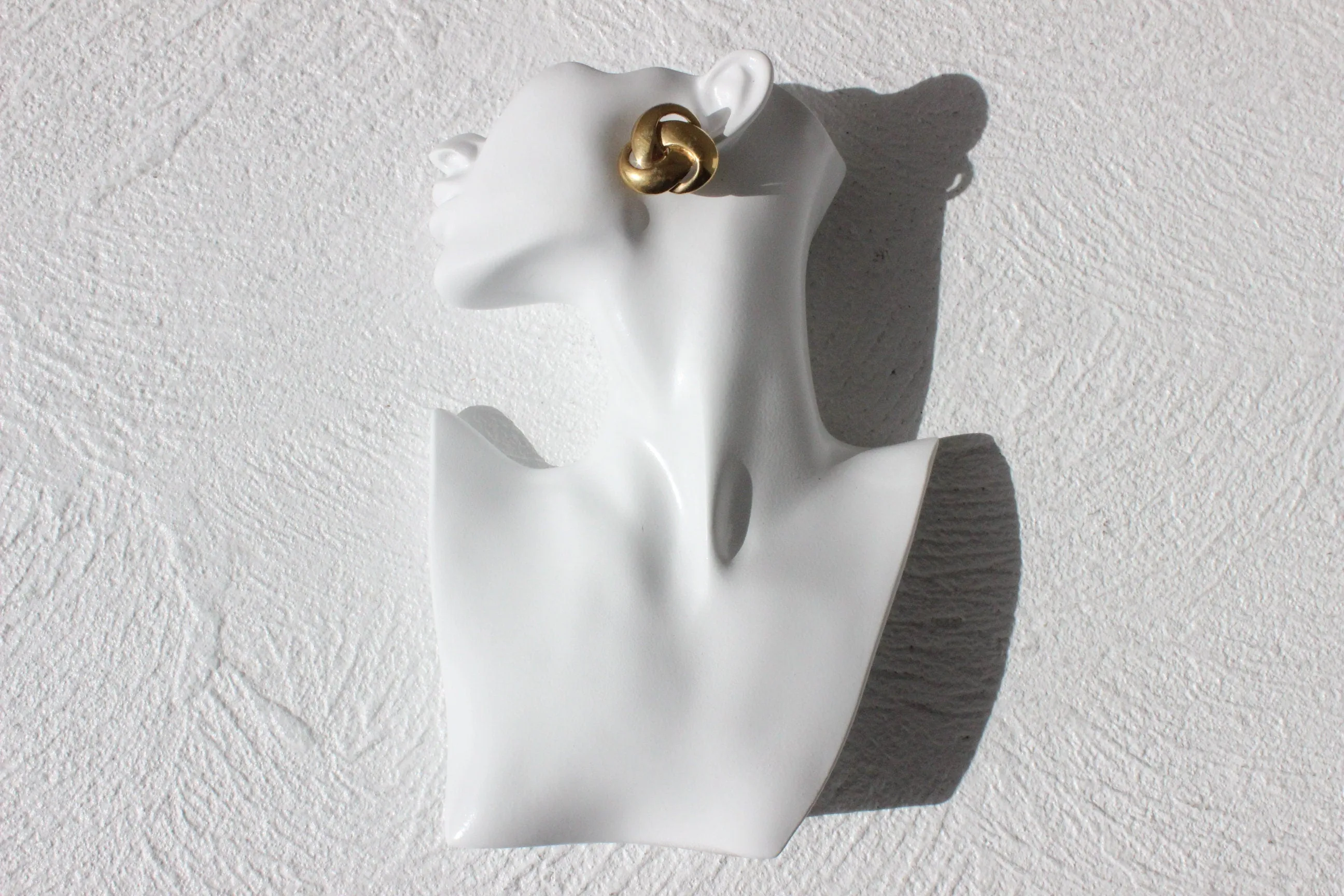 80s Modernist Chunky Gold 'Knots' Oversized Clip On Earrings