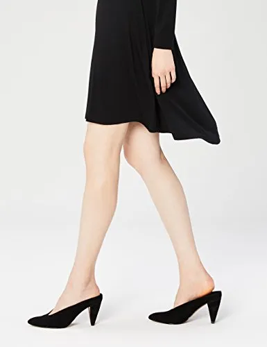 Amazon Brand - Daily Ritual Women's Jersey Long-Sleeve Bateau-Neck Dress, Black, Small