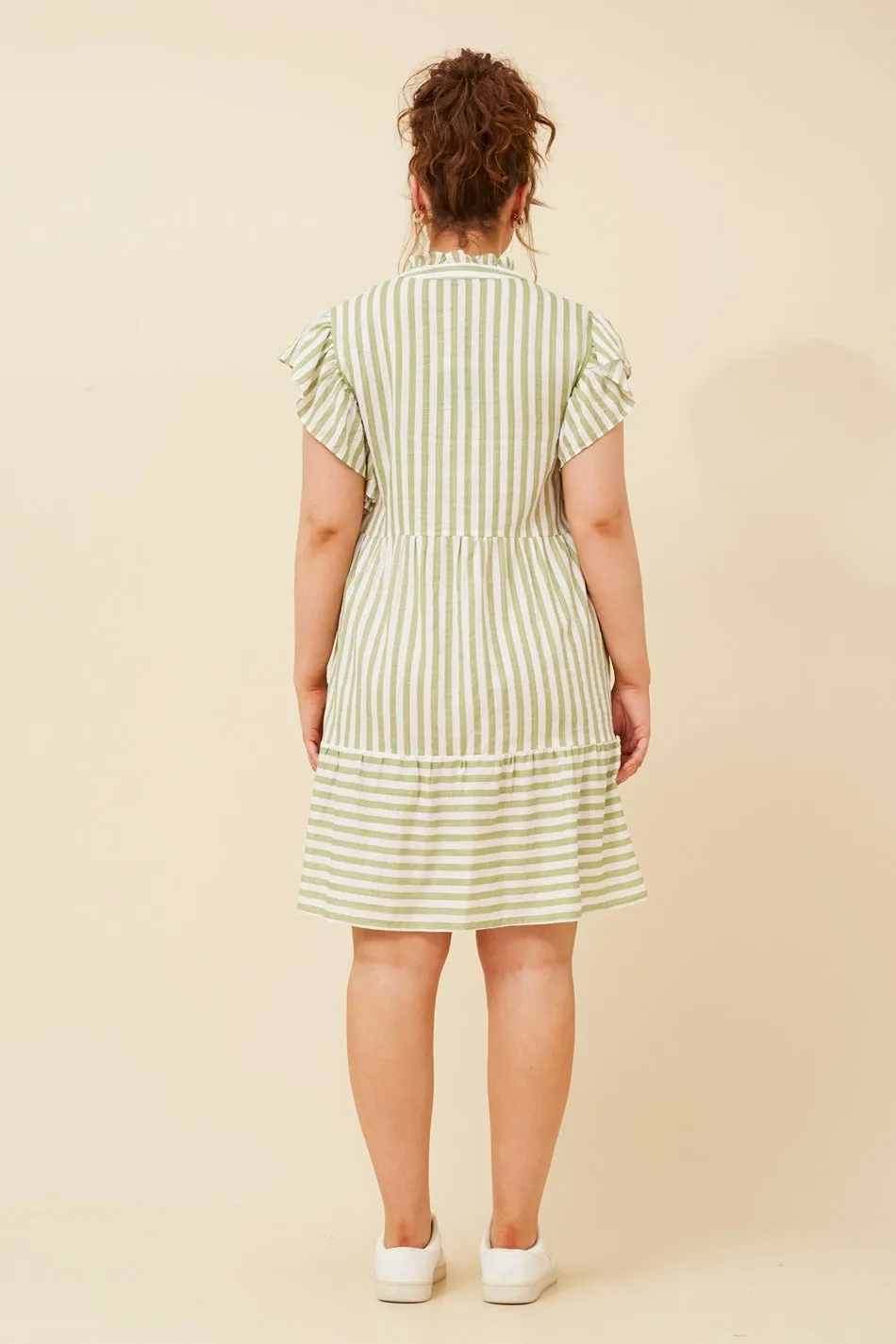 ASCOT STRIPE LINEN SHORT DRESS