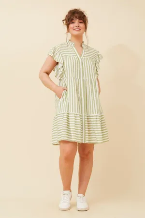 ASCOT STRIPE LINEN SHORT DRESS