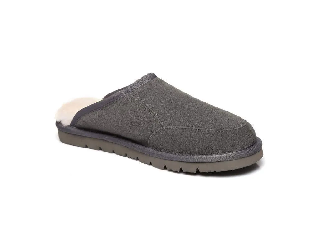 Australian Shepherd UGG® Slippers, Australian Genuine Sheepskin,Mens Bred Scuffs#15563