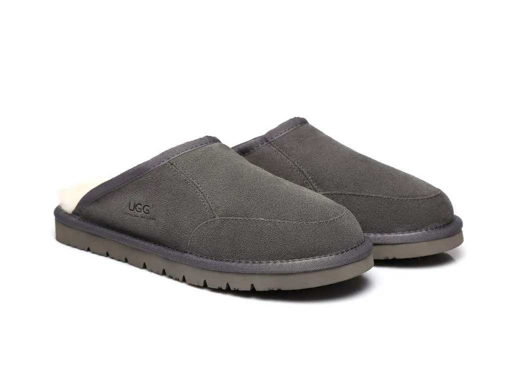 Australian Shepherd UGG® Slippers, Australian Genuine Sheepskin,Mens Bred Scuffs#15563