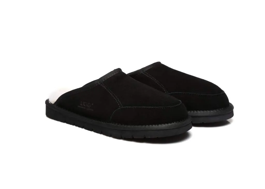 Australian Shepherd UGG® Slippers, Australian Genuine Sheepskin,Mens Bred Scuffs#15563