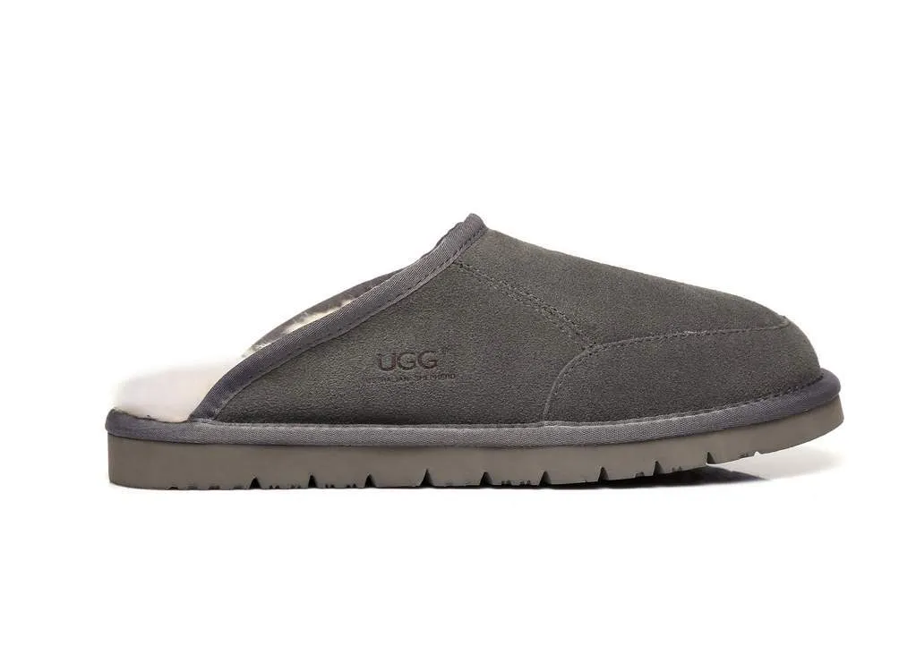 Australian Shepherd UGG® Slippers, Australian Genuine Sheepskin,Mens Bred Scuffs#15563