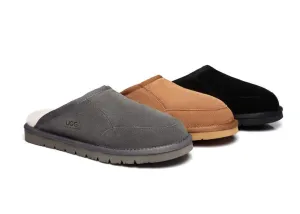 Australian Shepherd UGG® Slippers, Australian Genuine Sheepskin,Mens Bred Scuffs#15563