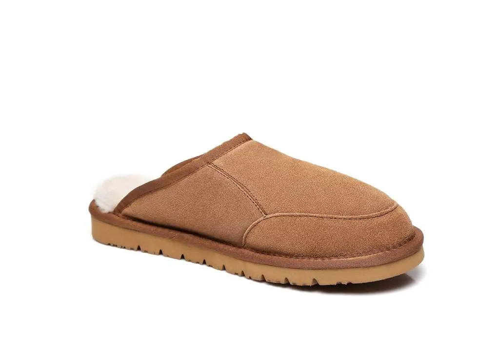 Australian Shepherd UGG® Slippers, Australian Genuine Sheepskin,Mens Bred Scuffs#15563