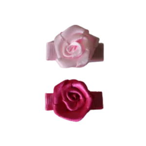Baby Non Slip Hair Clip - Mini Rose 2 pc Set