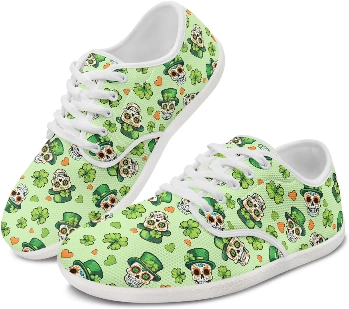 Barefoot Workout Shoes Women Comfortable Lace-Up Shoes Light Minimalist Wide Walking Shoes for Work US 6-13.5 White Sole