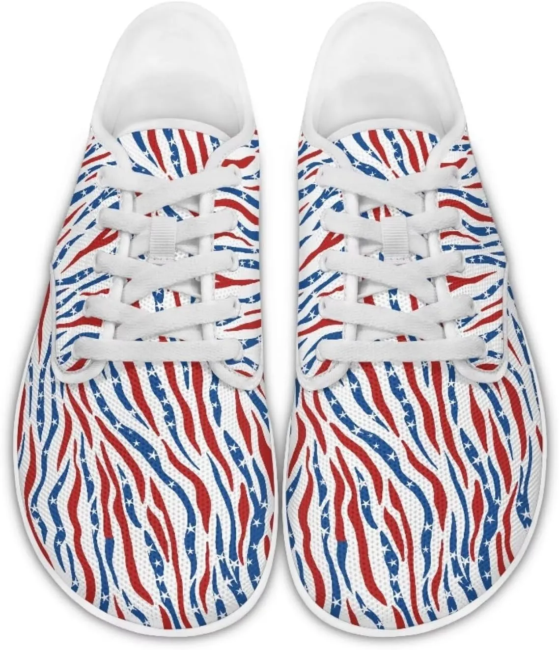 Barefoot Workout Shoes Women Comfortable Lace-Up Shoes Light Minimalist Wide Walking Shoes for Work US 6-13.5 White Sole