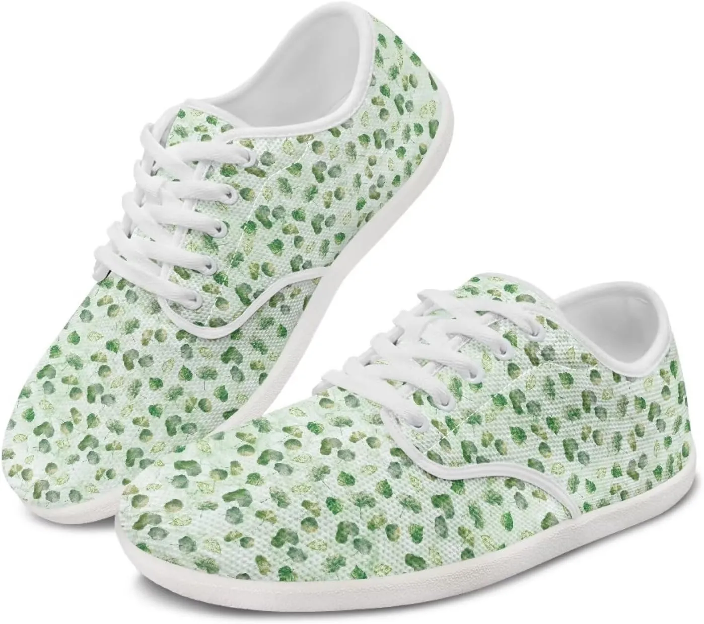 Barefoot Workout Shoes Women Comfortable Lace-Up Shoes Light Minimalist Wide Walking Shoes for Work US 6-13.5 White Sole
