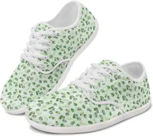 Barefoot Workout Shoes Women Comfortable Lace-Up Shoes Light Minimalist Wide Walking Shoes for Work US 6-13.5 White Sole