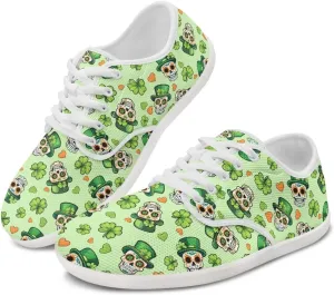 Barefoot Workout Shoes Women Comfortable Lace-Up Shoes Light Minimalist Wide Walking Shoes for Work US 6-13.5 White Sole