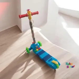 Beautiful 3 Wheel Folding And Adjustable Scooty With Light For Kids - Multi
