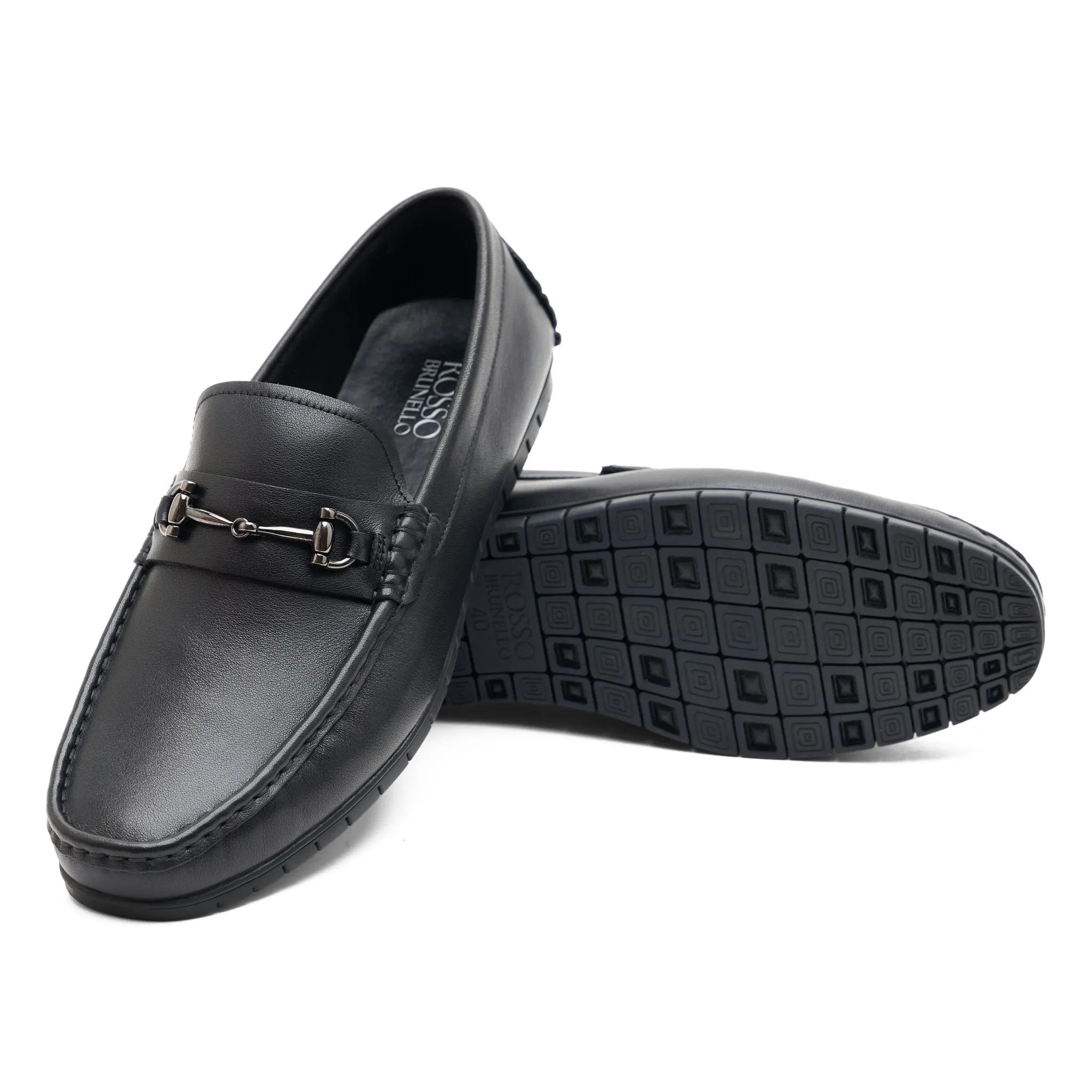 Black Leather Moccasins