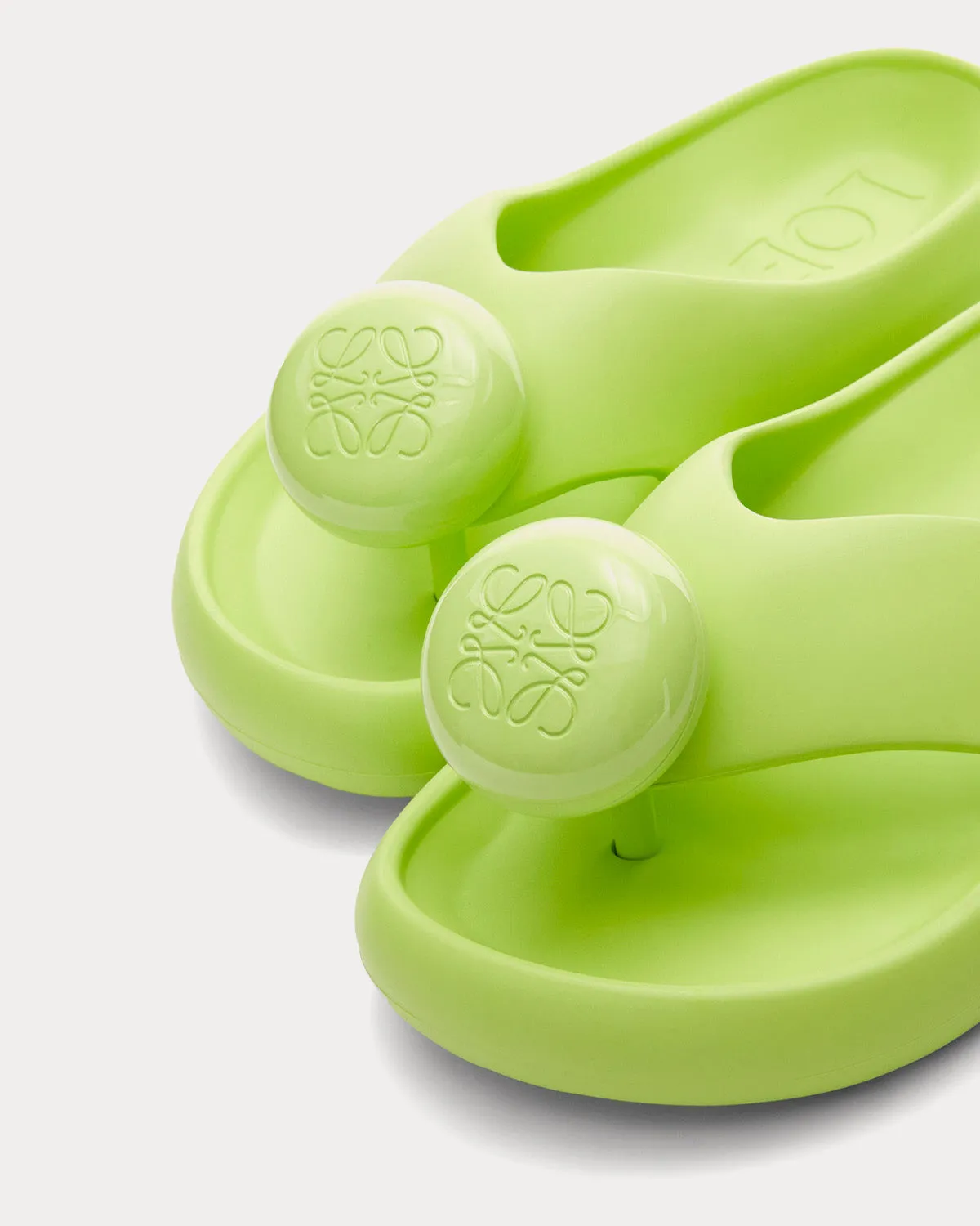 Bubble Thong Slide Light Foam Rubber Lime Slip Ons