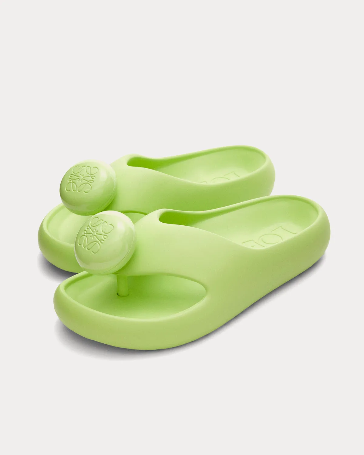 Bubble Thong Slide Light Foam Rubber Lime Slip Ons