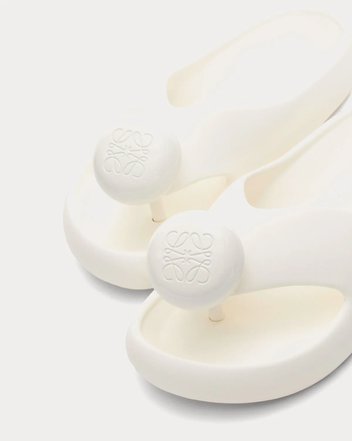 Bubble Thong Slide Light Foam Rubber White Slip Ons