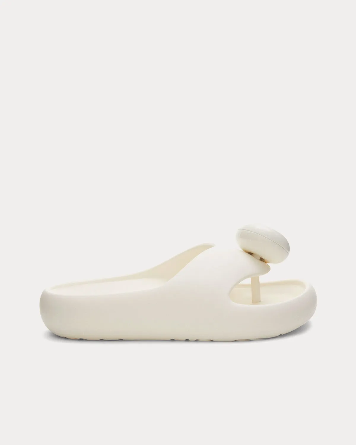 Bubble Thong Slide Light Foam Rubber White Slip Ons