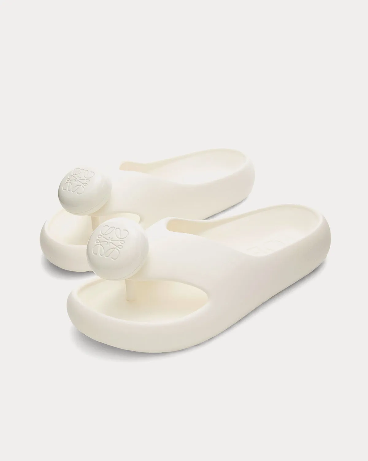 Bubble Thong Slide Light Foam Rubber White Slip Ons