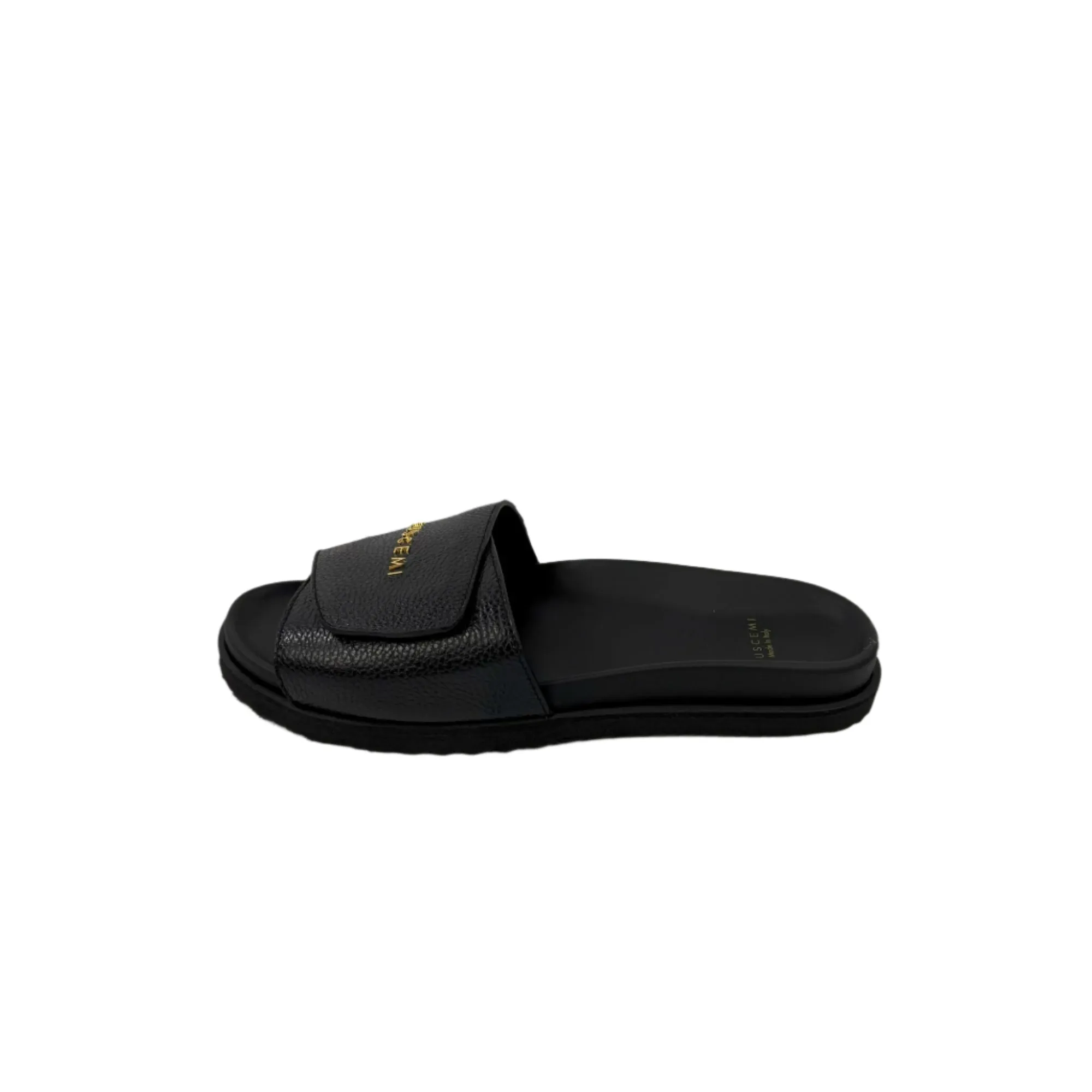 Buscemi Scratch Slide Alce Black Leather Sandals