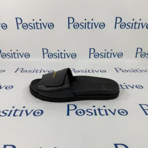 Buscemi Scratch Slide Alce Black Leather Sandals