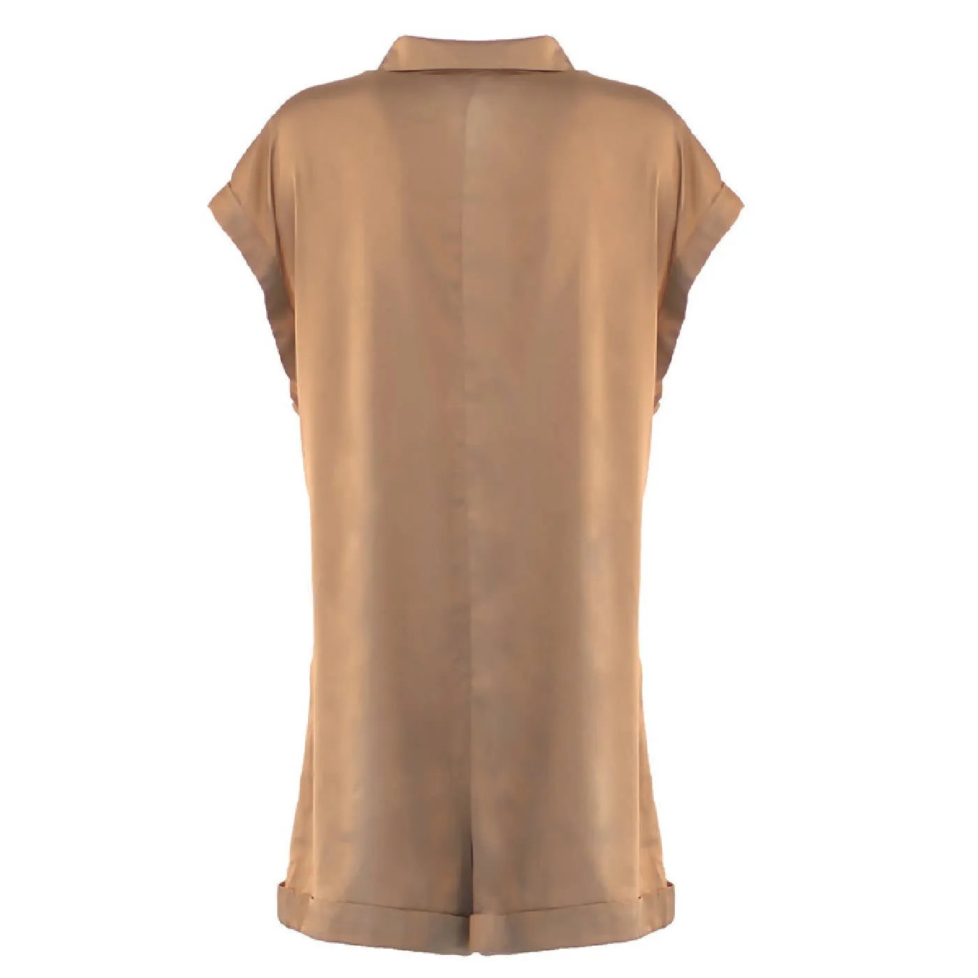 Casual Silk Jumpsuit in Beige