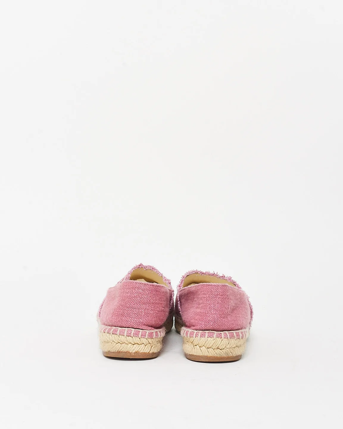 Chanel Rose Denim Canvas Logo Espadrilles - 39