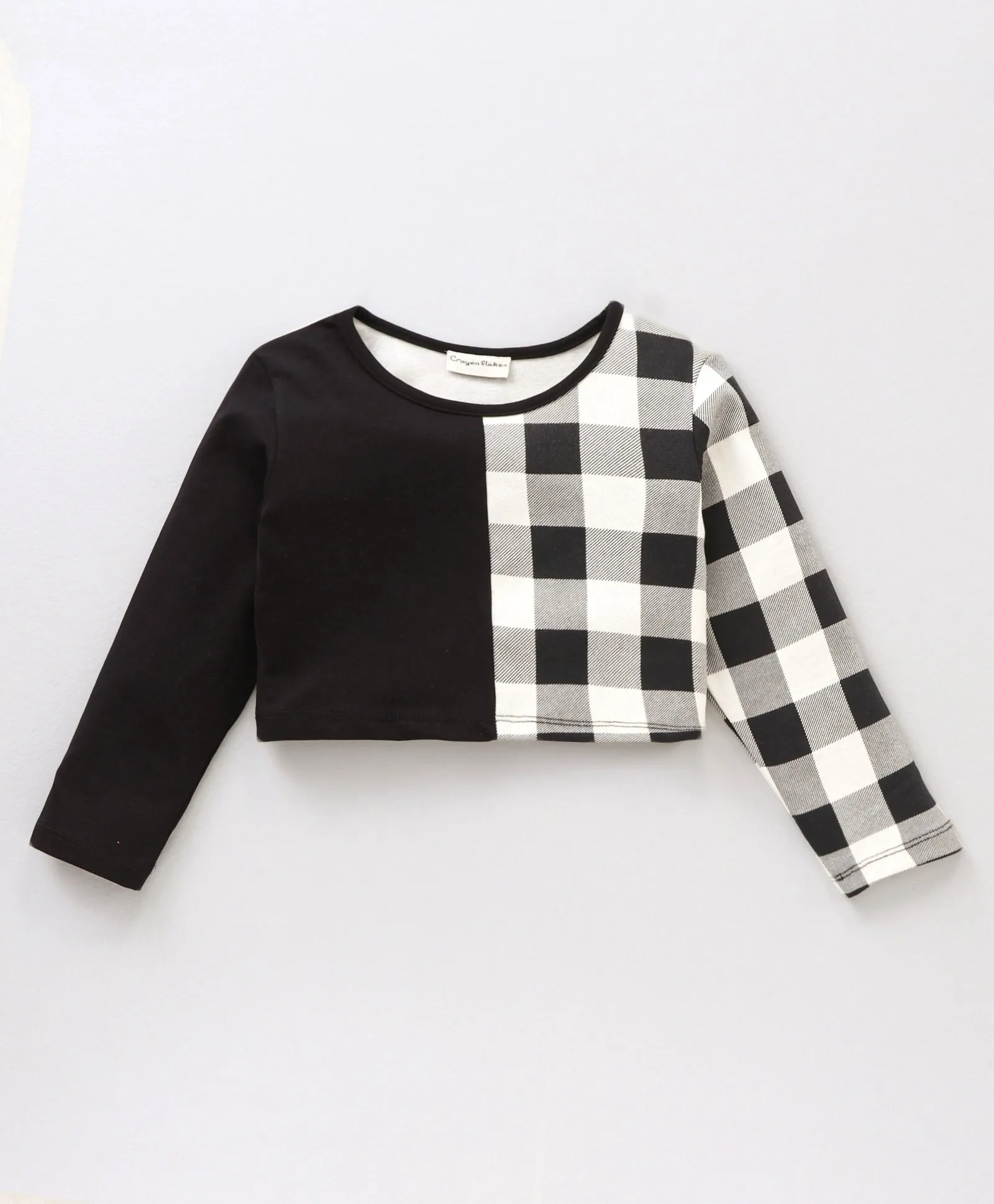 Checkered Color Block Top Leggings Set