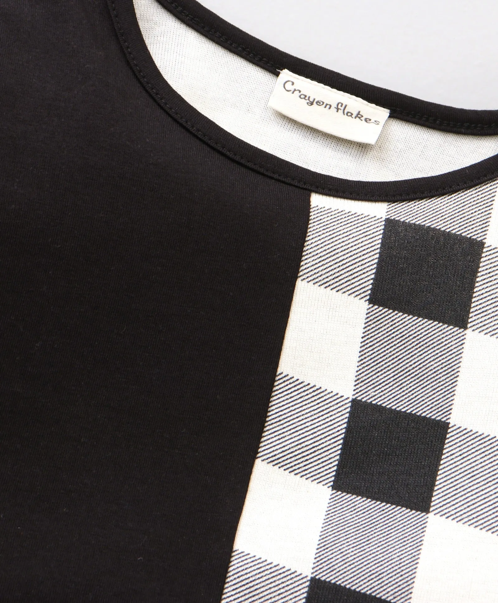 Checkered Color Block Top Leggings Set