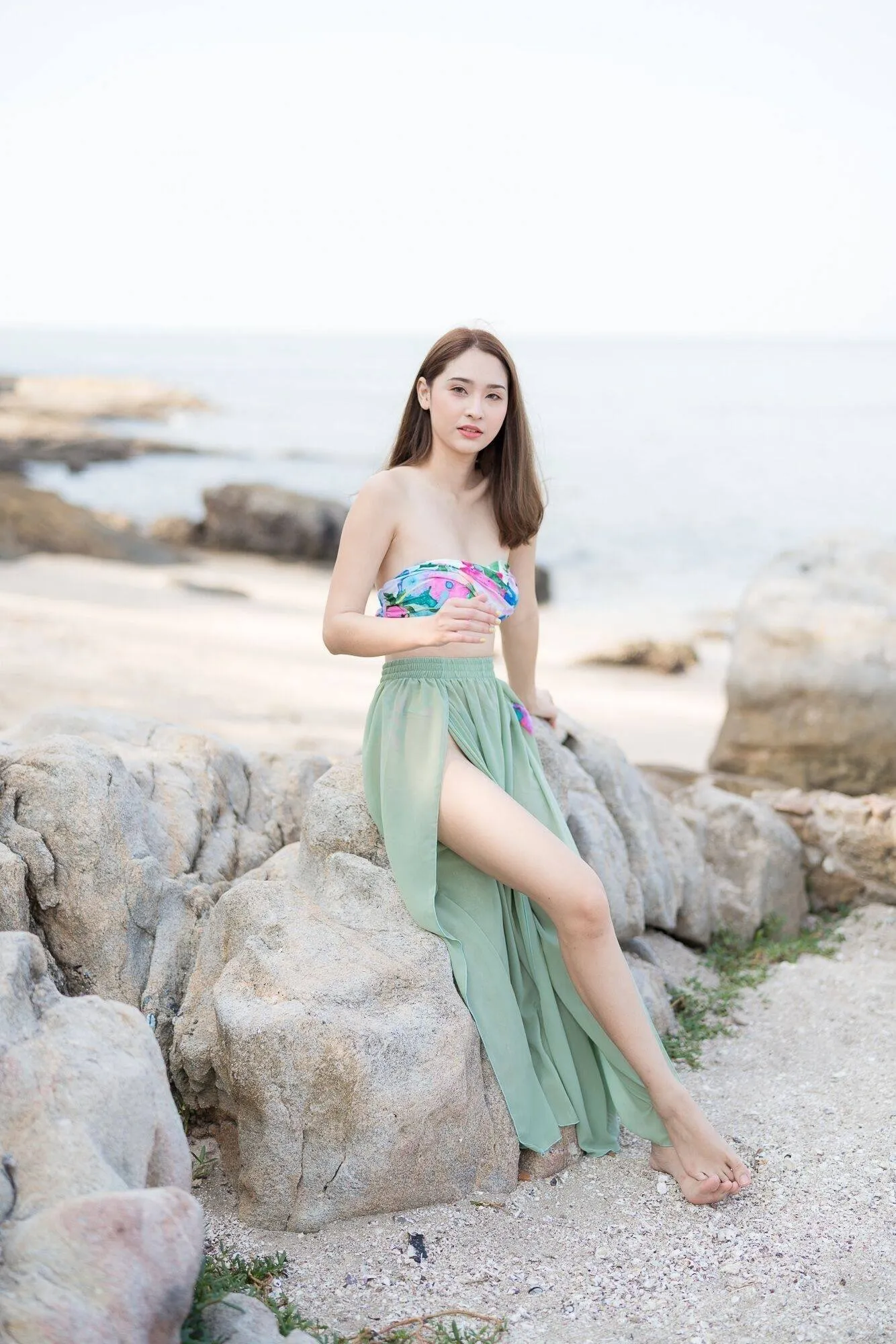 Chiffon fabric trouser