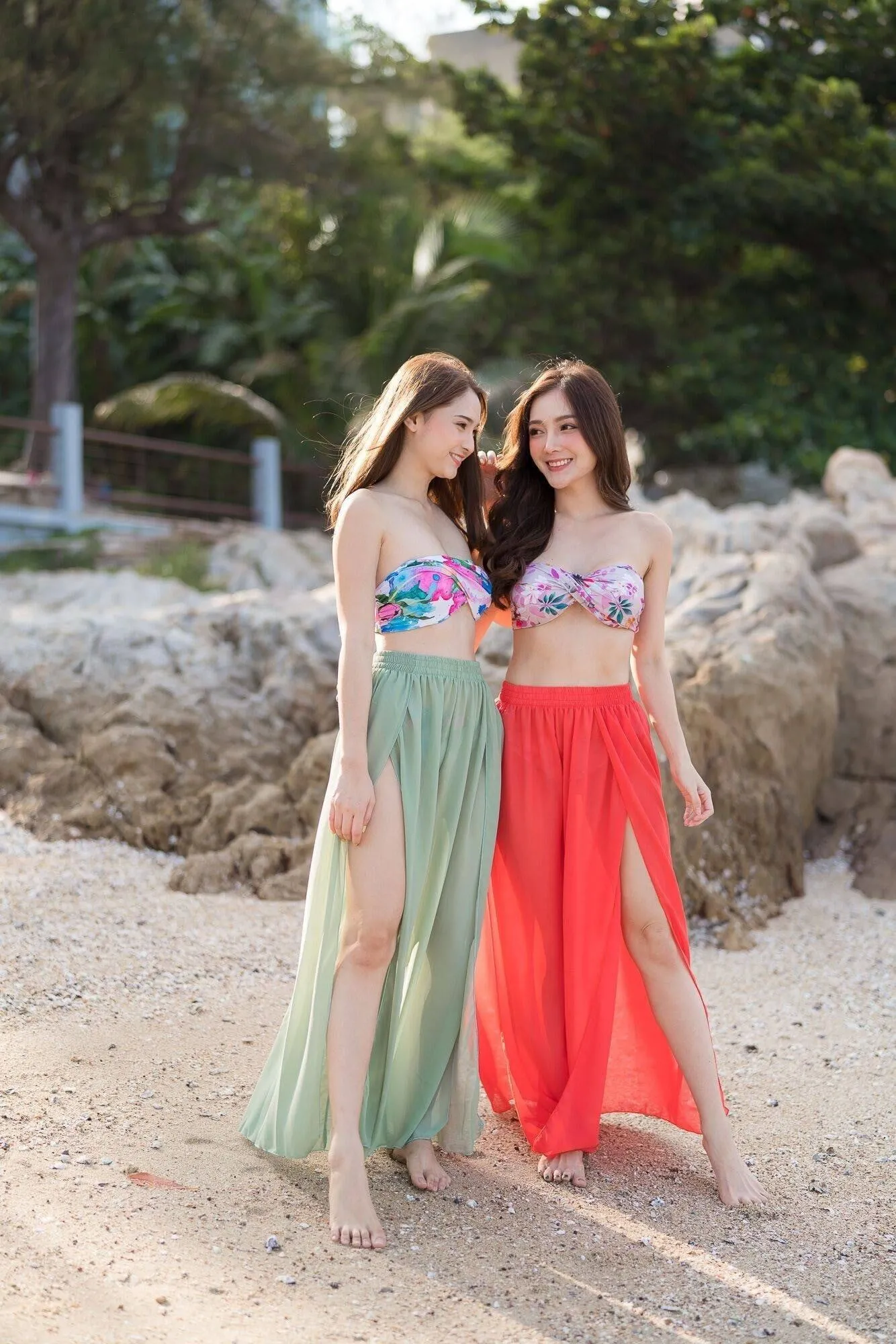 Chiffon fabric trouser