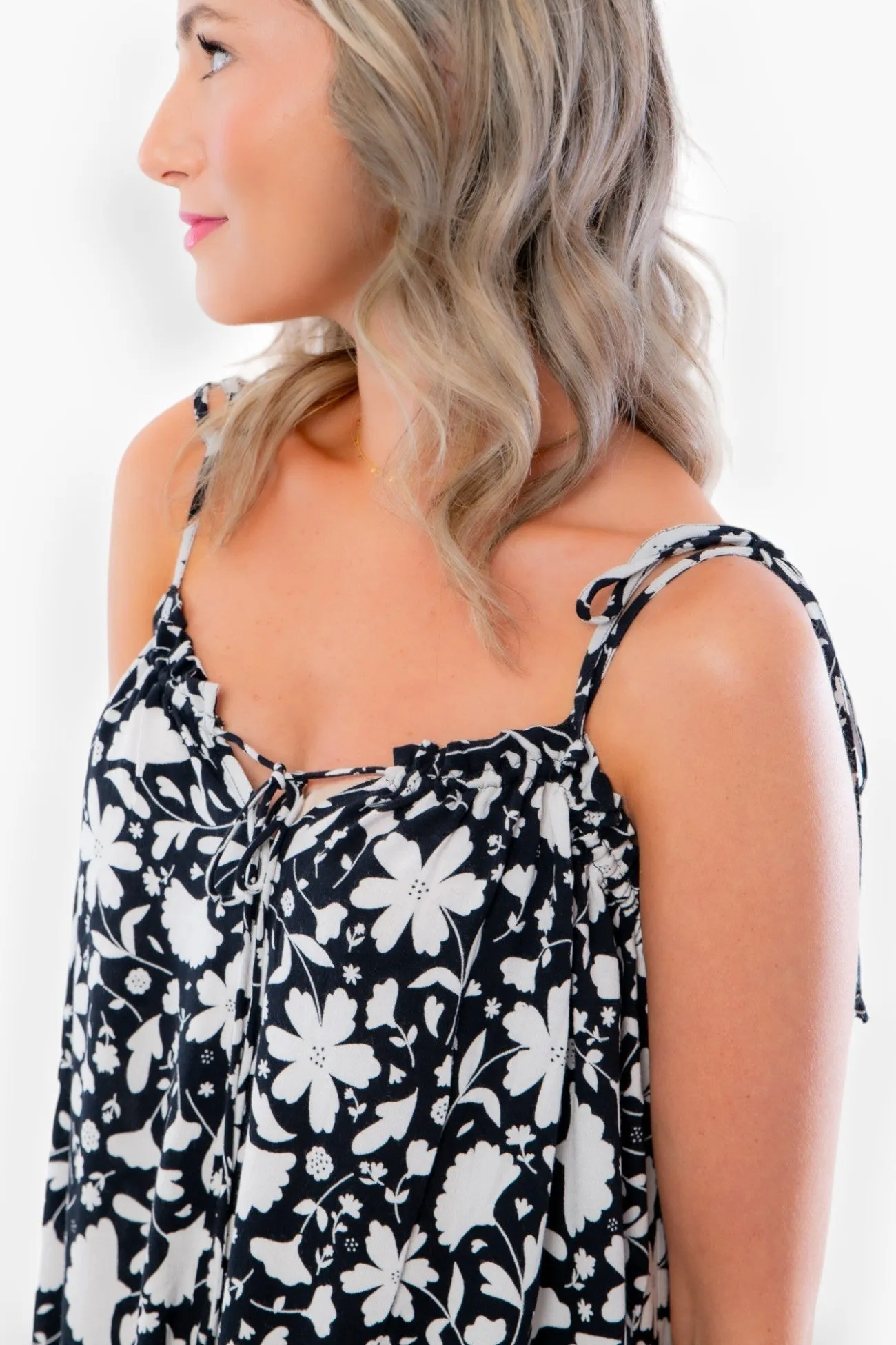 Cloud Black Floral Romper