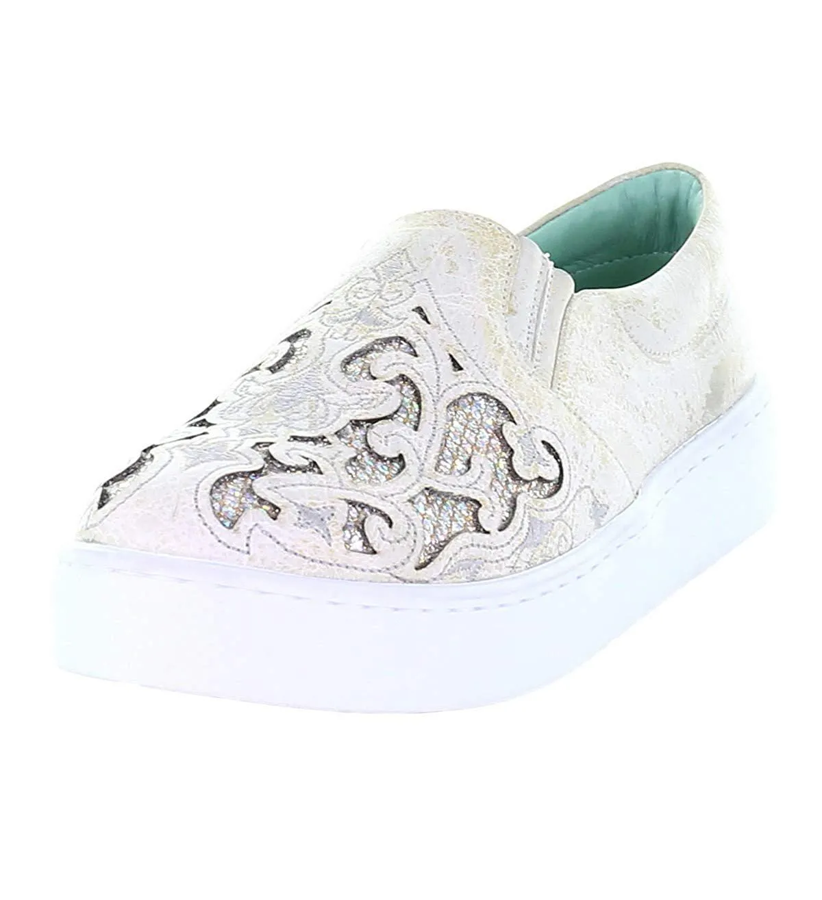 Corral Boots Women's Floral Embroidered Glitter Inlay Sneaker