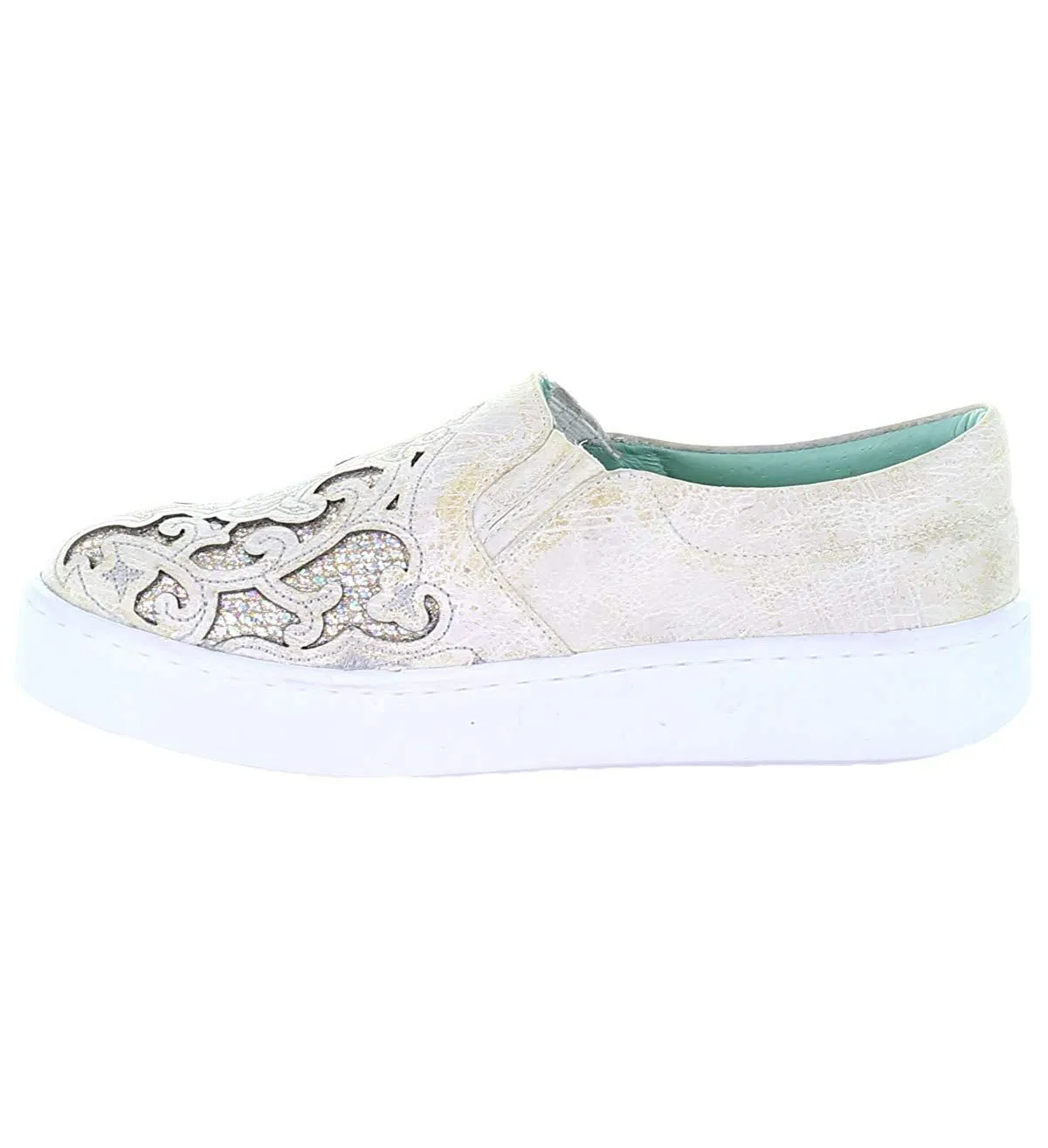 Corral Boots Women's Floral Embroidered Glitter Inlay Sneaker