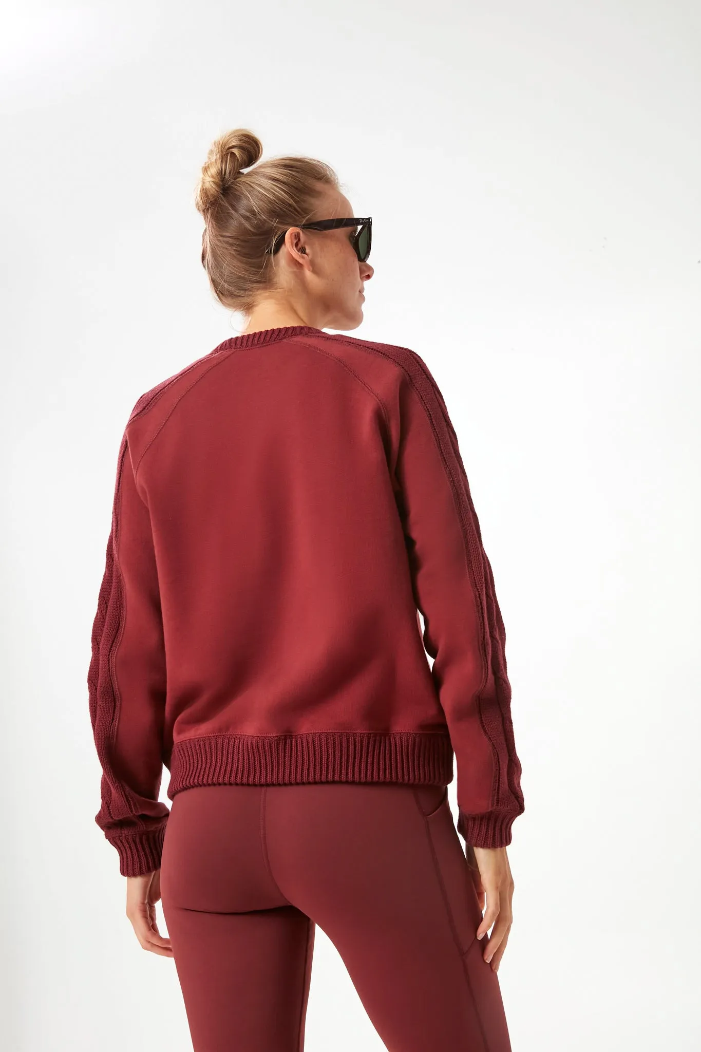 Crimson Cable Knit Reid Sweatshirt