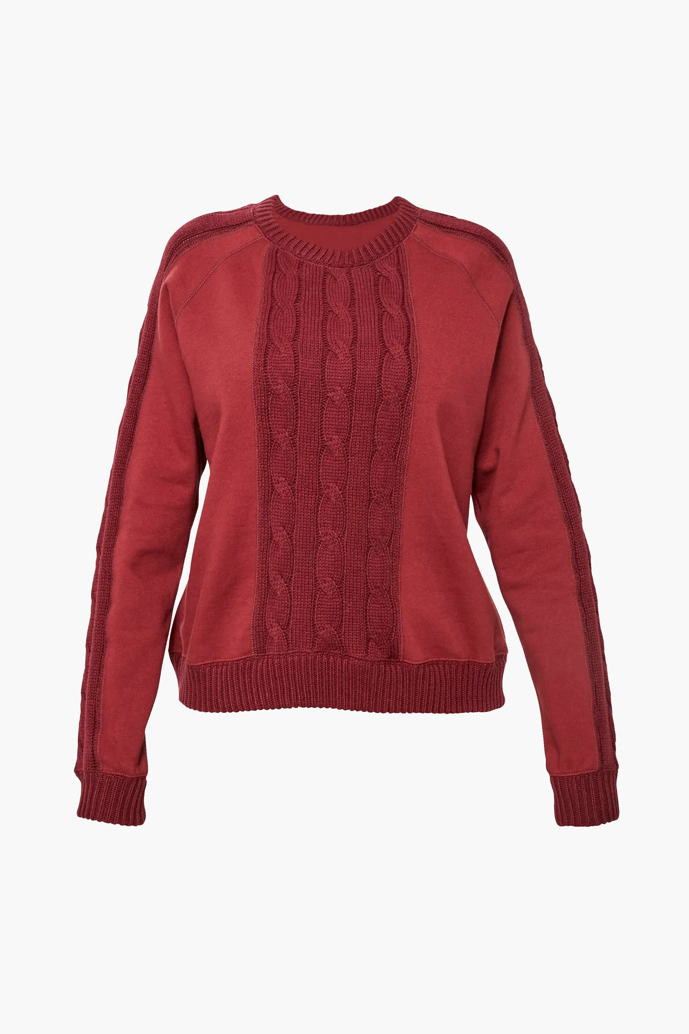Crimson Cable Knit Reid Sweatshirt