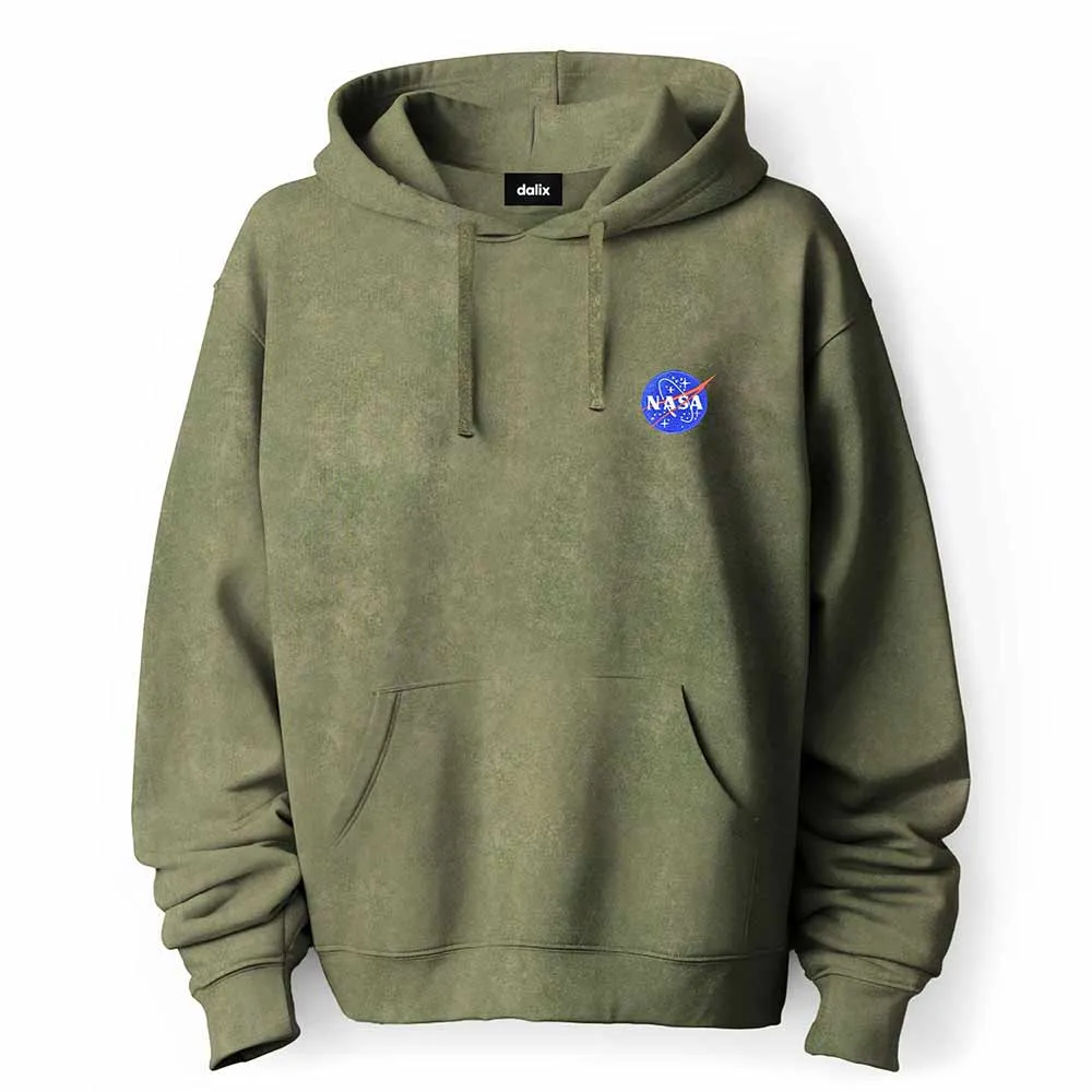 Dalix NASA Midweight Fleece Washed Hoodie