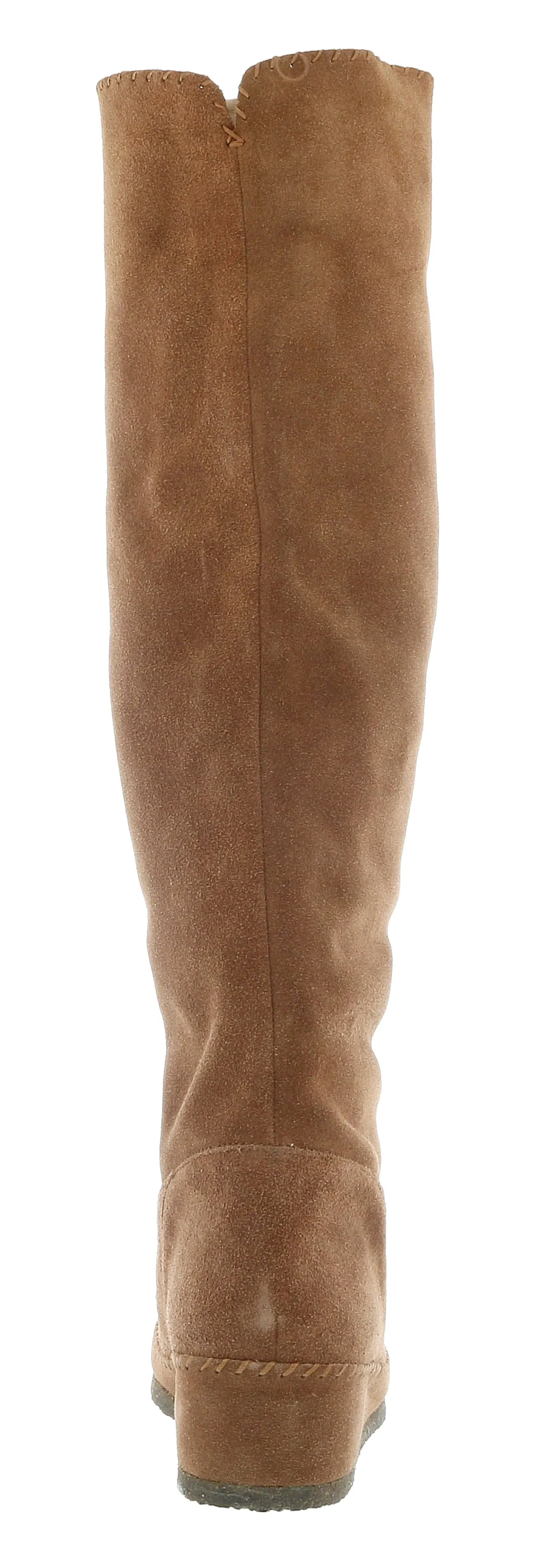 Daniela Fargion Brown Suede Suede Knee High Wedge Low Heel Boots-