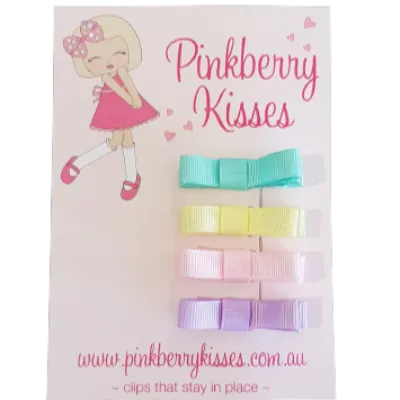 Deluxe Hair clips - Pastel Solids (Set of 4 Clips)