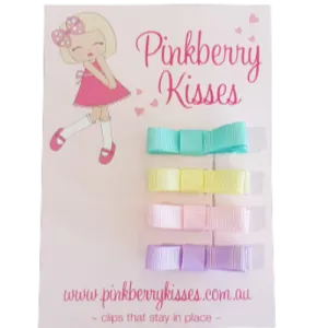 Deluxe Hair clips - Pastel Solids (Set of 4 Clips)