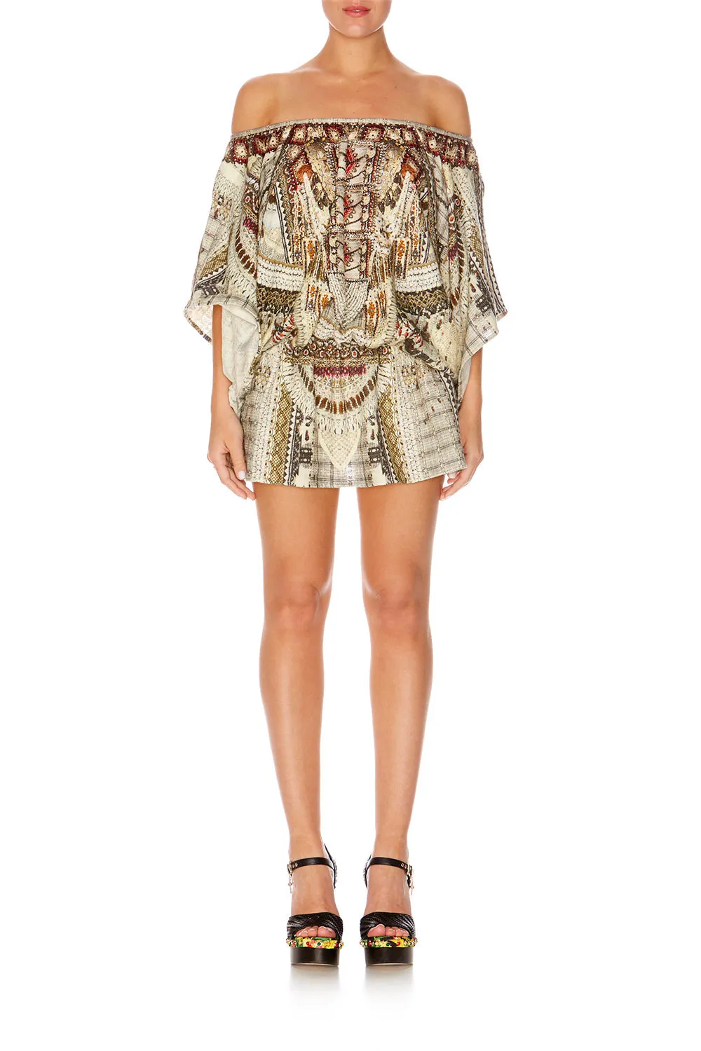 ELASTICATED WAIST SHORT DRESS SPELL BOUND