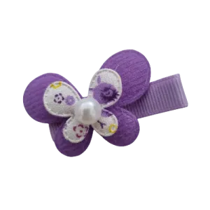 Embellished Non Slip Hair Clip - Butterfly Lavender