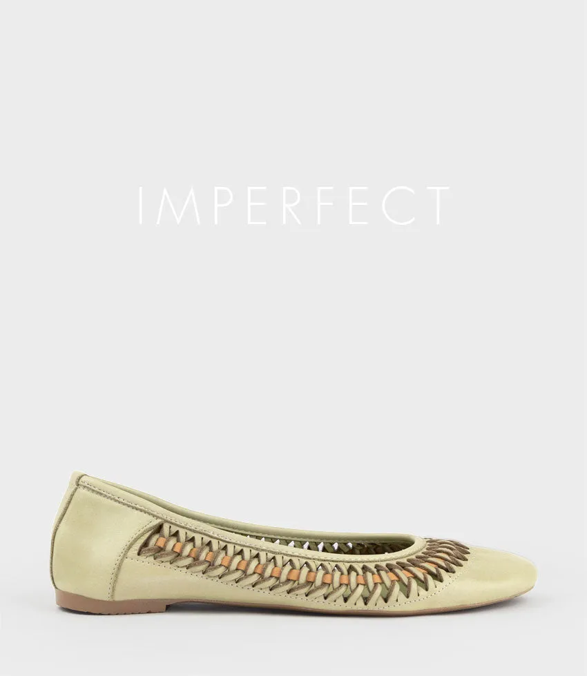 EMINA Woven Detail Ballet in Sage
