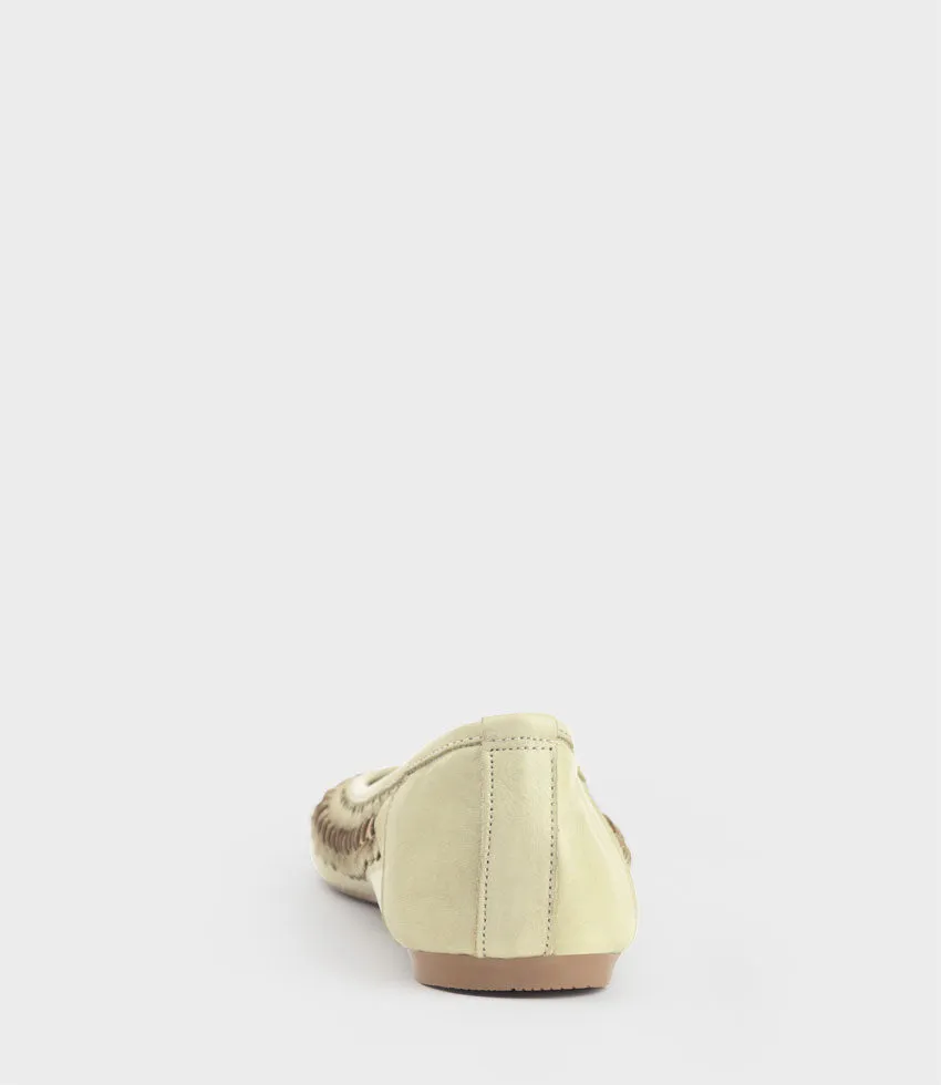EMINA Woven Detail Ballet in Sage
