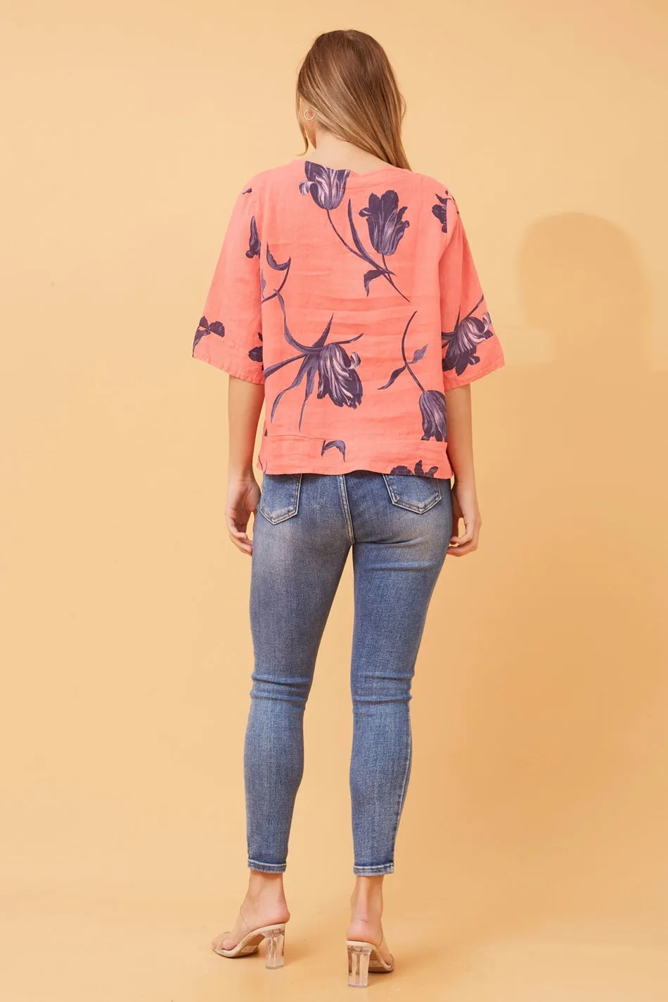 ETNA FLORAL LINEN TOP