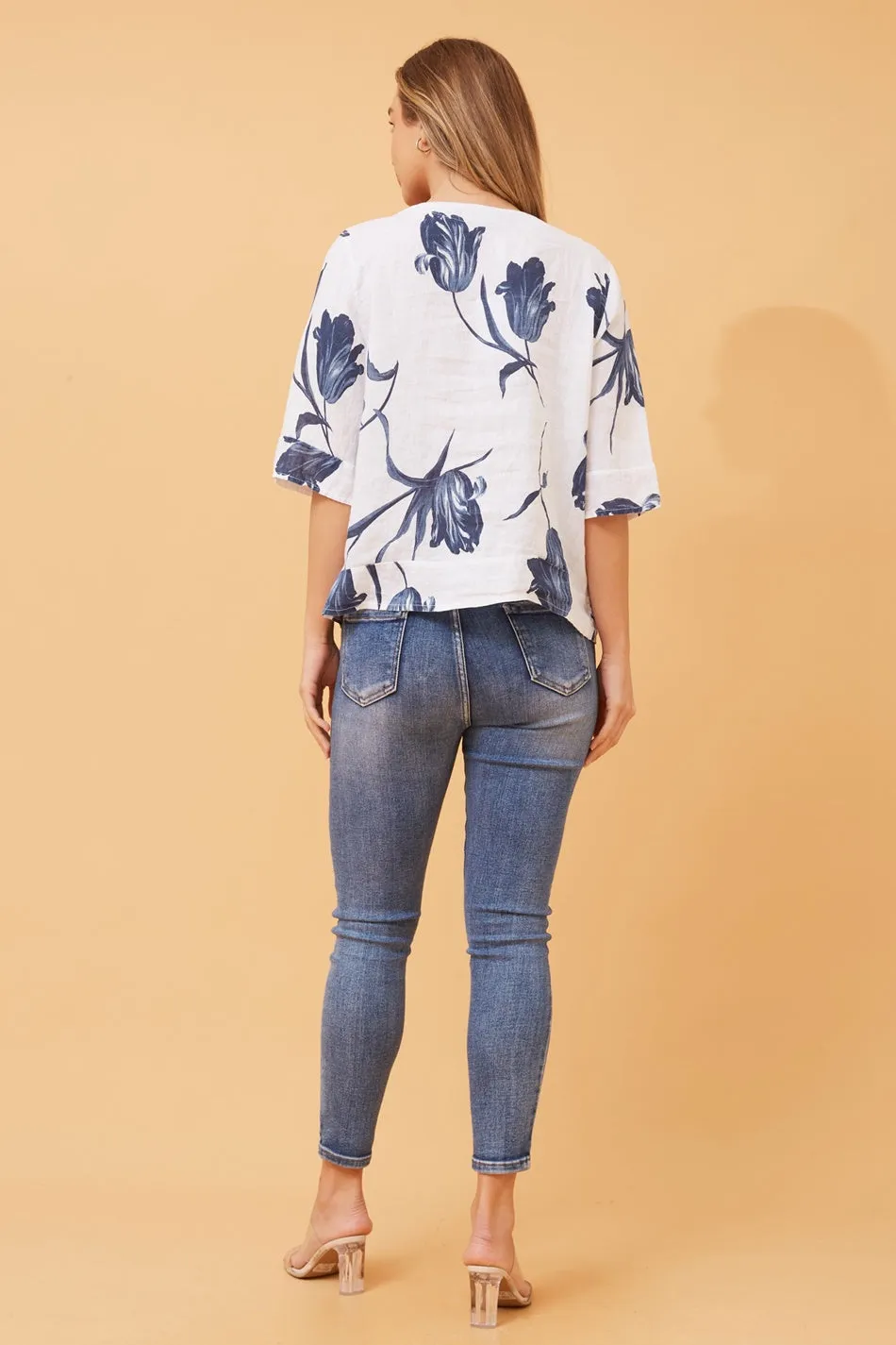 ETNA FLORAL LINEN TOP