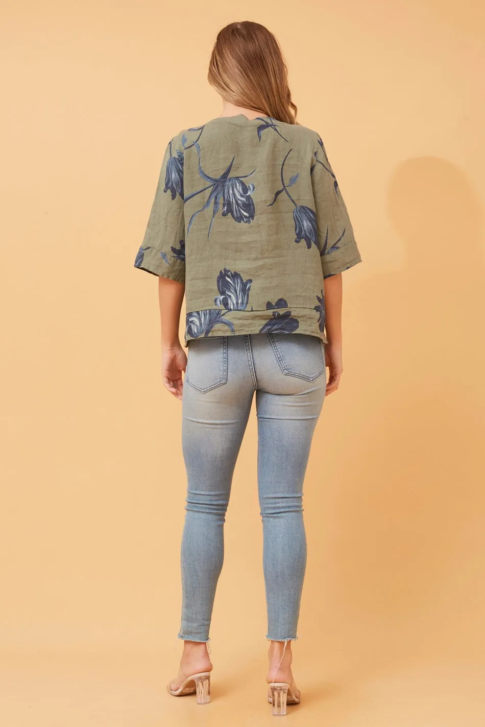 ETNA FLORAL LINEN TOP