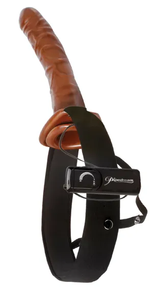 Fetish Fantasy Series 10" Chocolate Dream Vibrating Hollow Strap-On